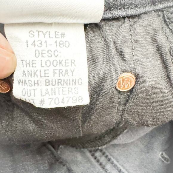 Mother The Looker Ankle Fray Burning Out Lanterns Charcoal Denim Jeans Size 25 - Picture 9 of 10